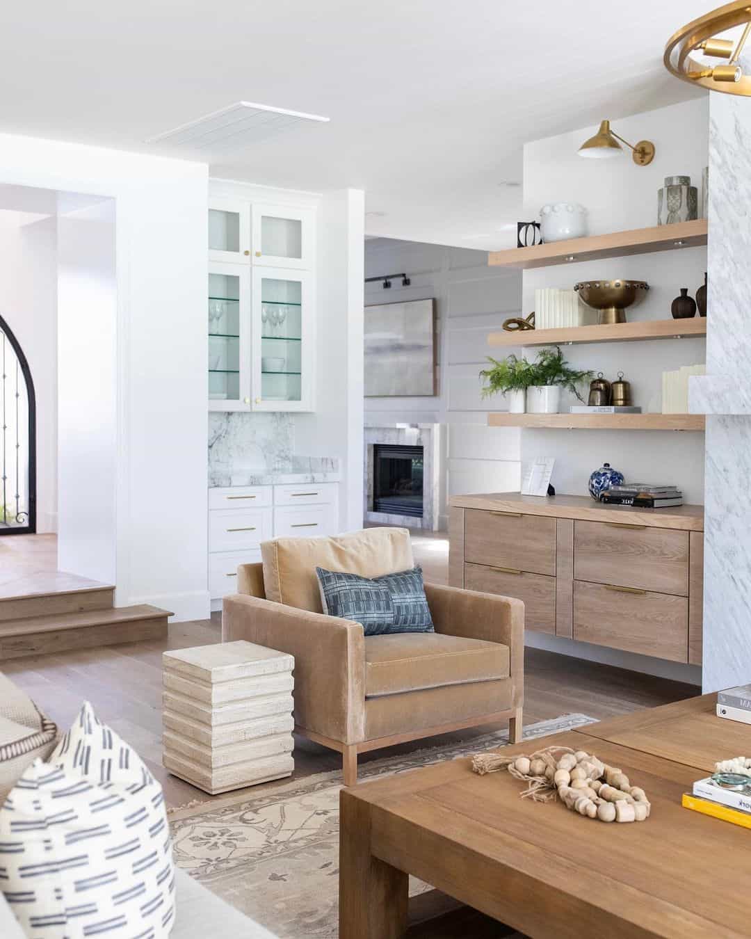 Light Wood Floating Shelves Display Curated Decor Accents