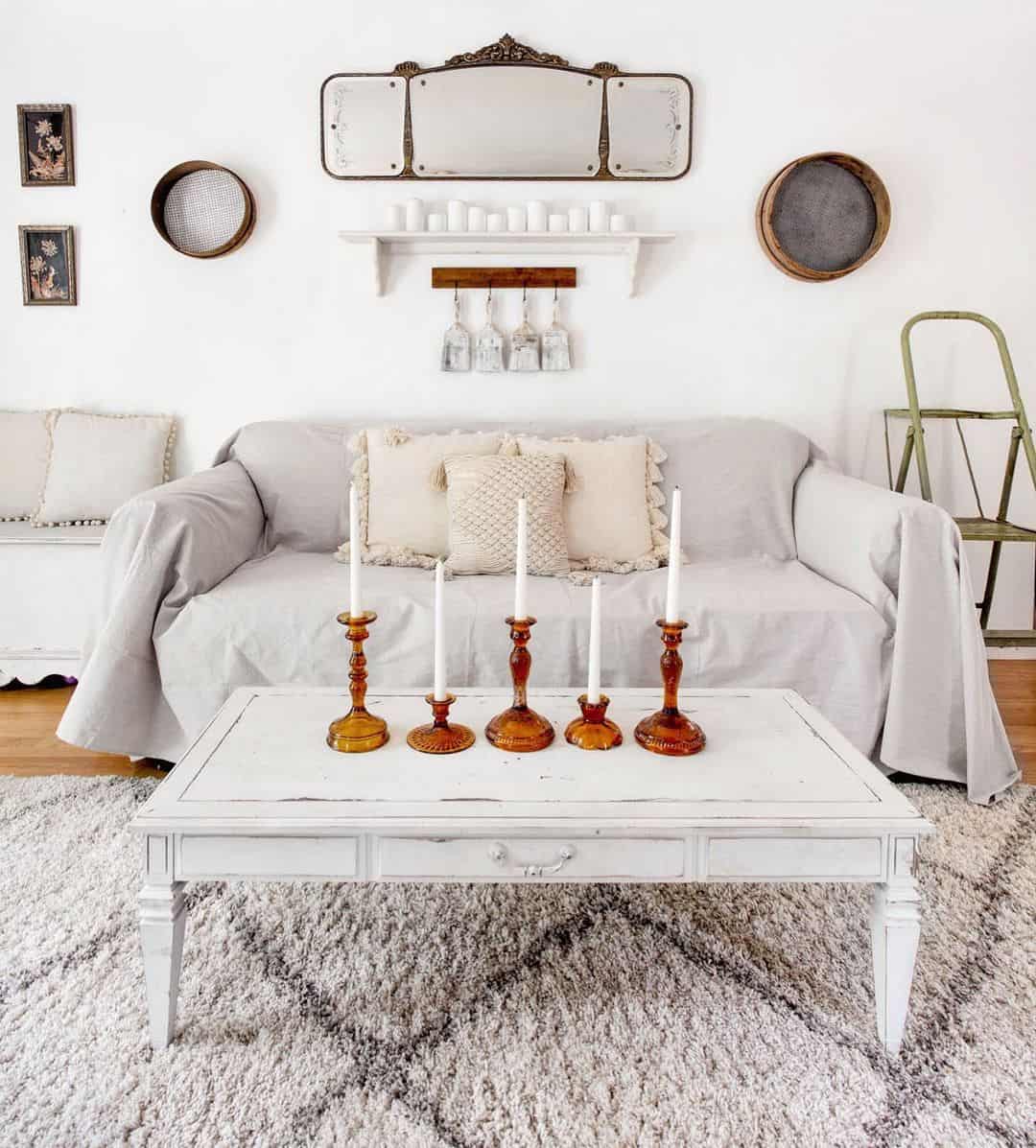 Amber Glass Candlesticks Add Warmth to Coffee Table Displays