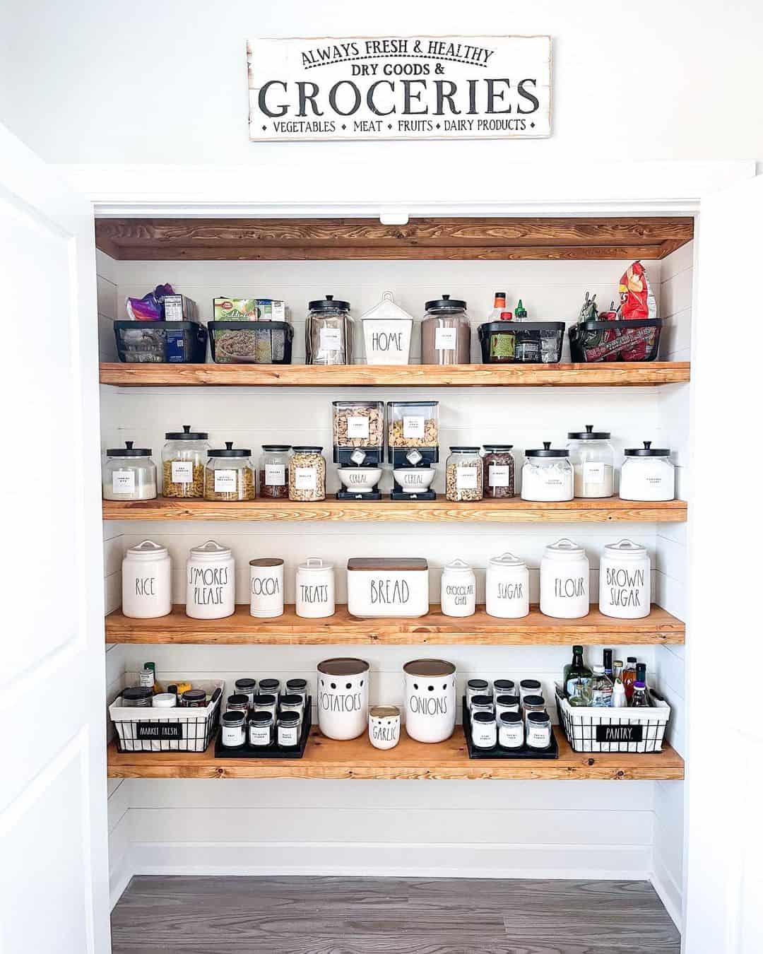 Label Pantry Staples for Easy Identification with White Ceramic Canisters