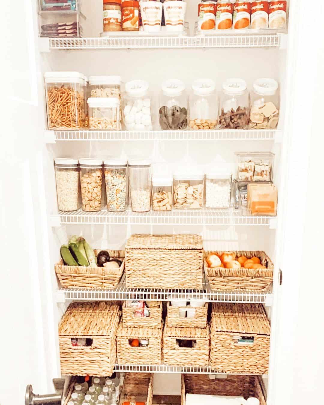 Woven Baskets With Handles Create Lidded Storage Zones