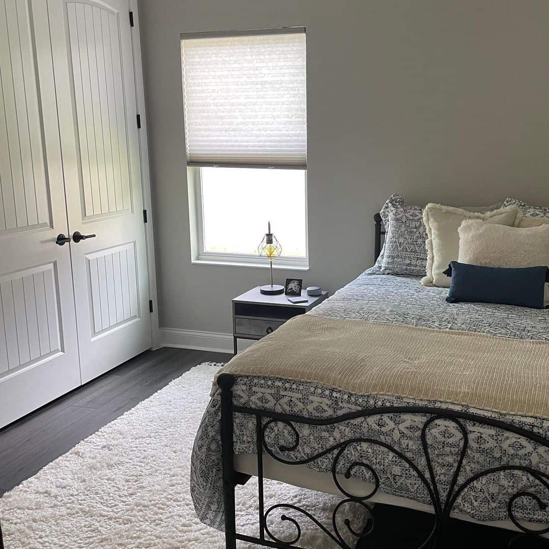 Soften Dark Floors with a Textured Cream Rug