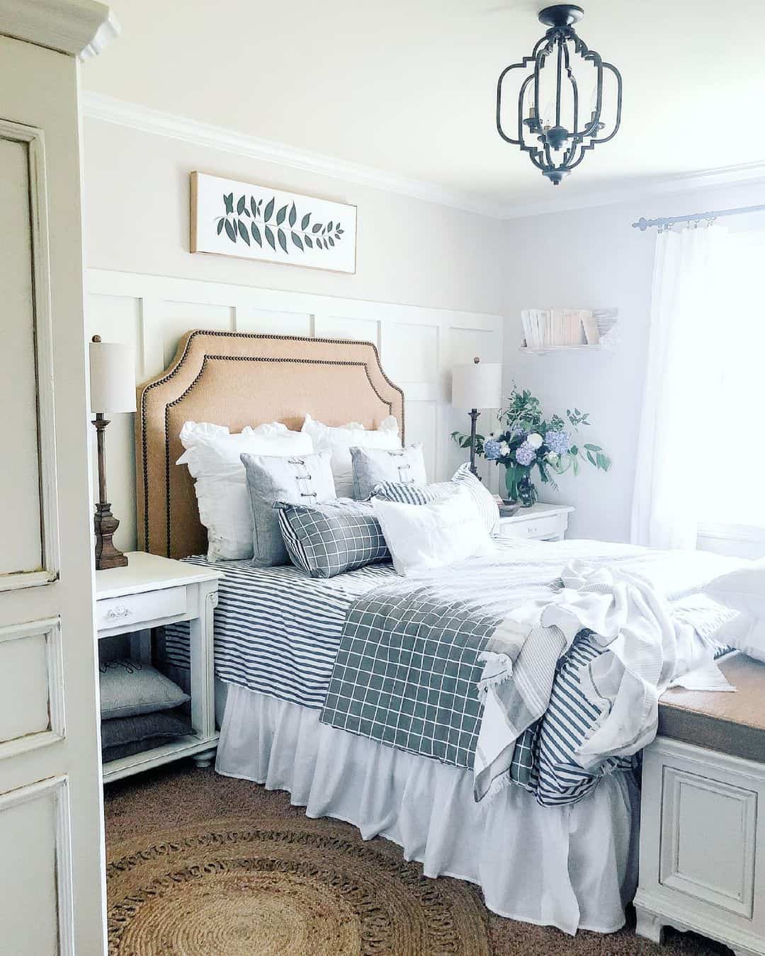 Tufted Upholstered Headboard Adds a Soft Focal Point