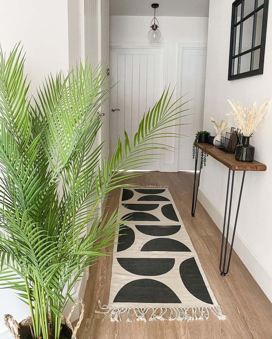 Define the Hallway Path with a Bold Geometric Runner