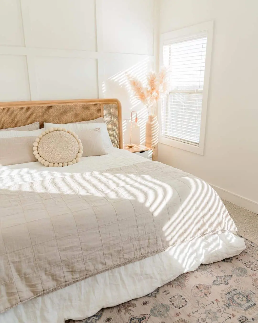 Bring Lightness with a Woven Cane Headboard