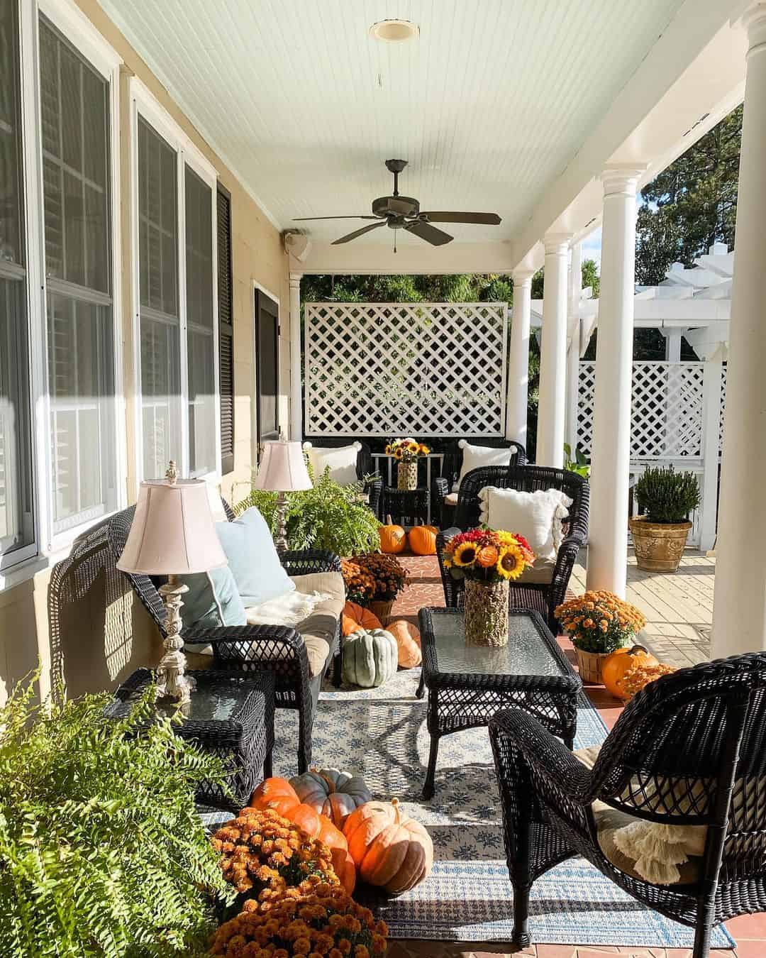 Group Pumpkins and Mums for a Festive Fall Vignette