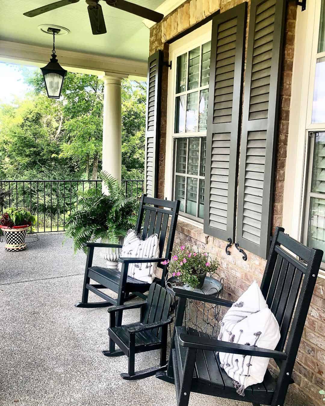 Offer Classic Seating with Black Rocking Chairs