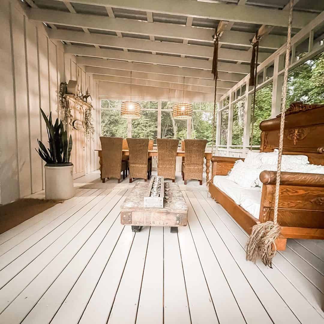 Repurpose an Antique Bed Frame as a Porch Daybed