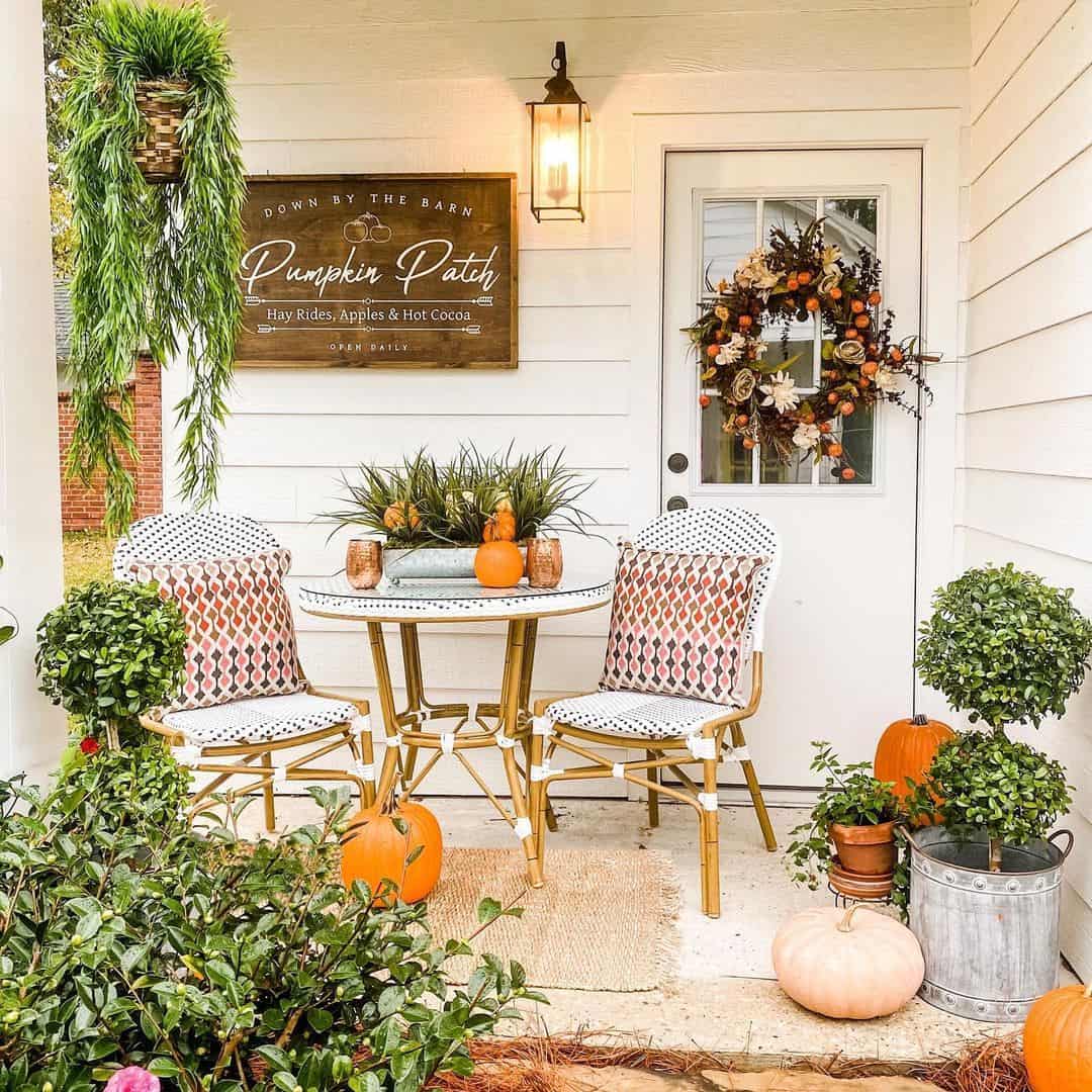 Woven Bistro Set Creates a Cozy Autumn Nook