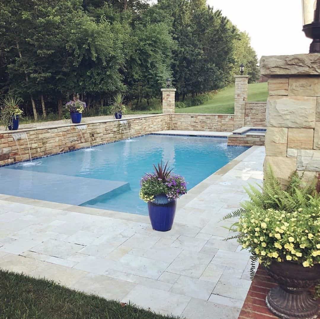 Waterfalls Add Soothing Sounds to Your Poolside