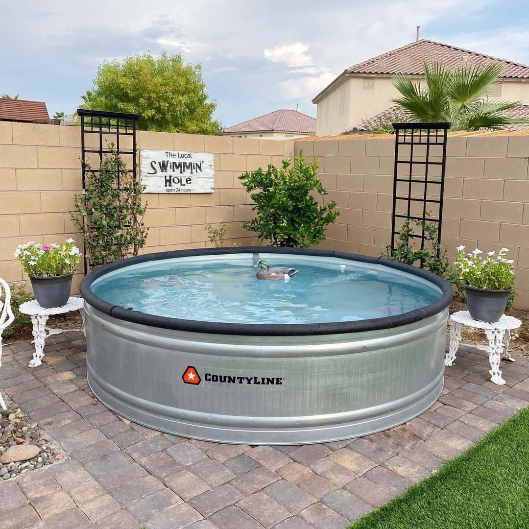 Galvanized Stock Tank Pool Creates A Casual Backyard Oasis