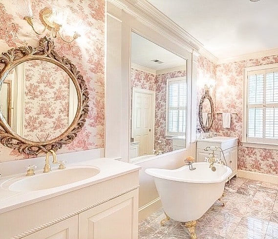Marble-Look Tiles for a Bright, Classic Feel