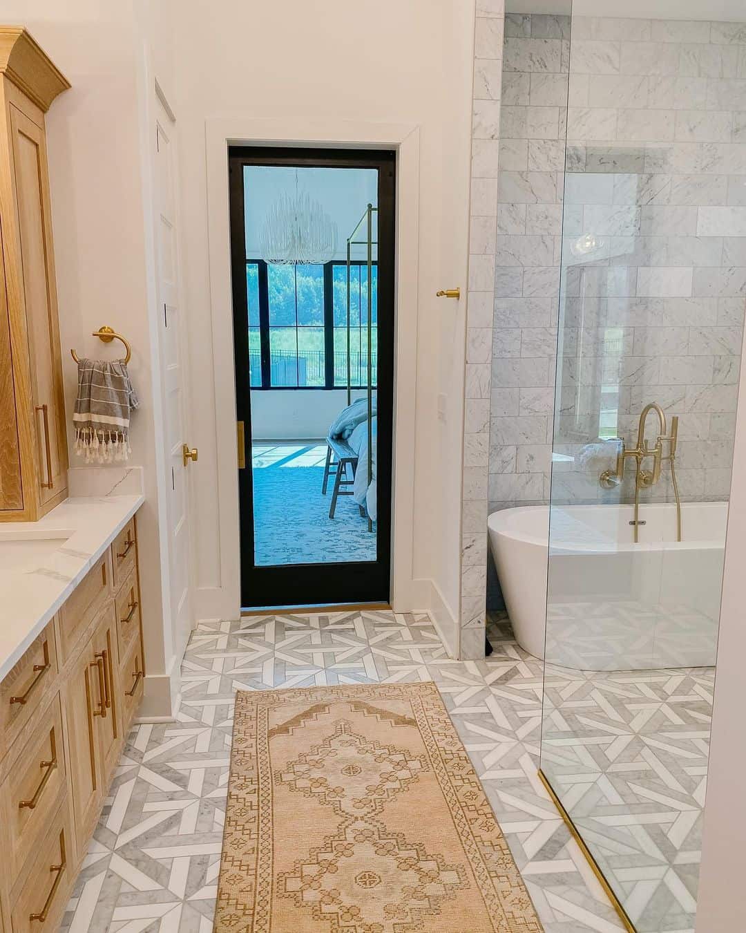 Geometric Marble Tiles Add Architectural Detail