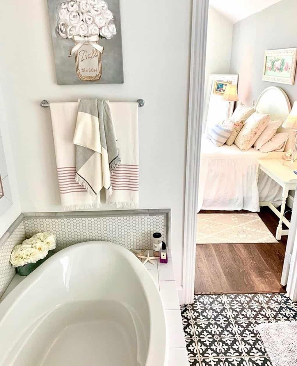 Ornate Mosaic Tiles Anchor Your Bathroom Floor