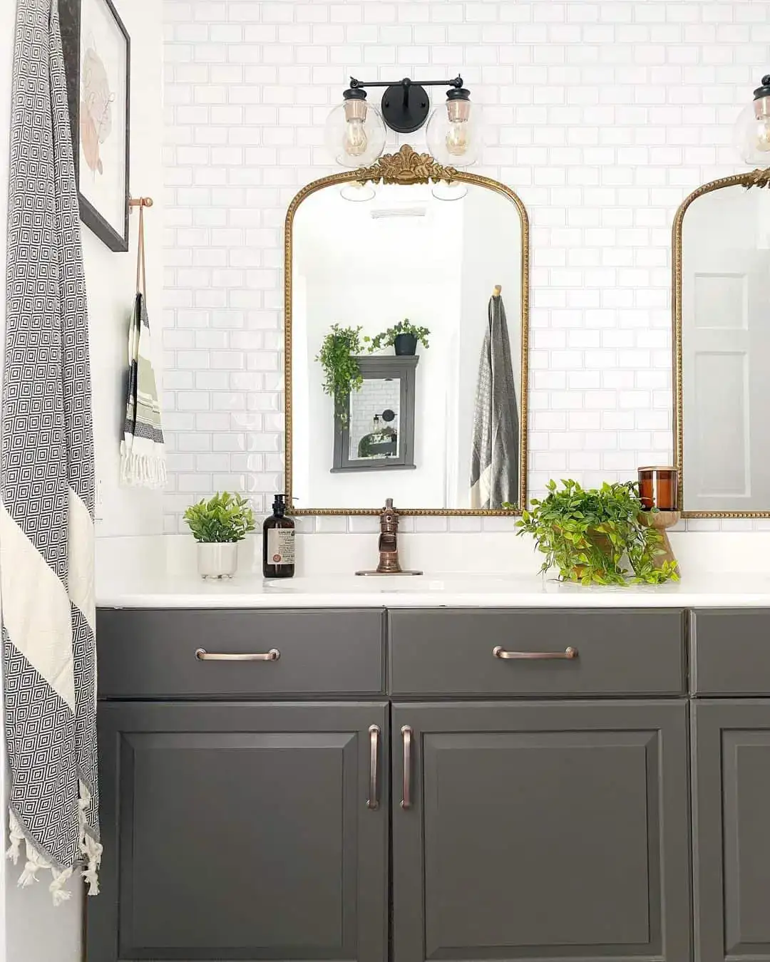 Adorn Your Vanity with Ornate Gold Arch Mirrors