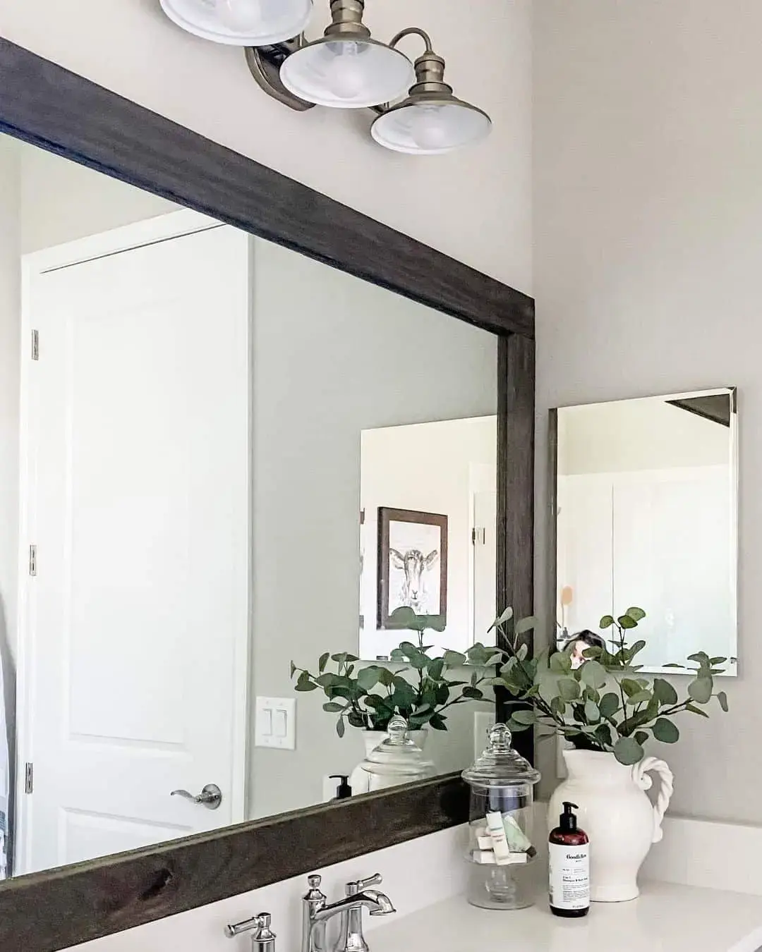 Reflect Farmhouse Art in a Dark Wood Mirror