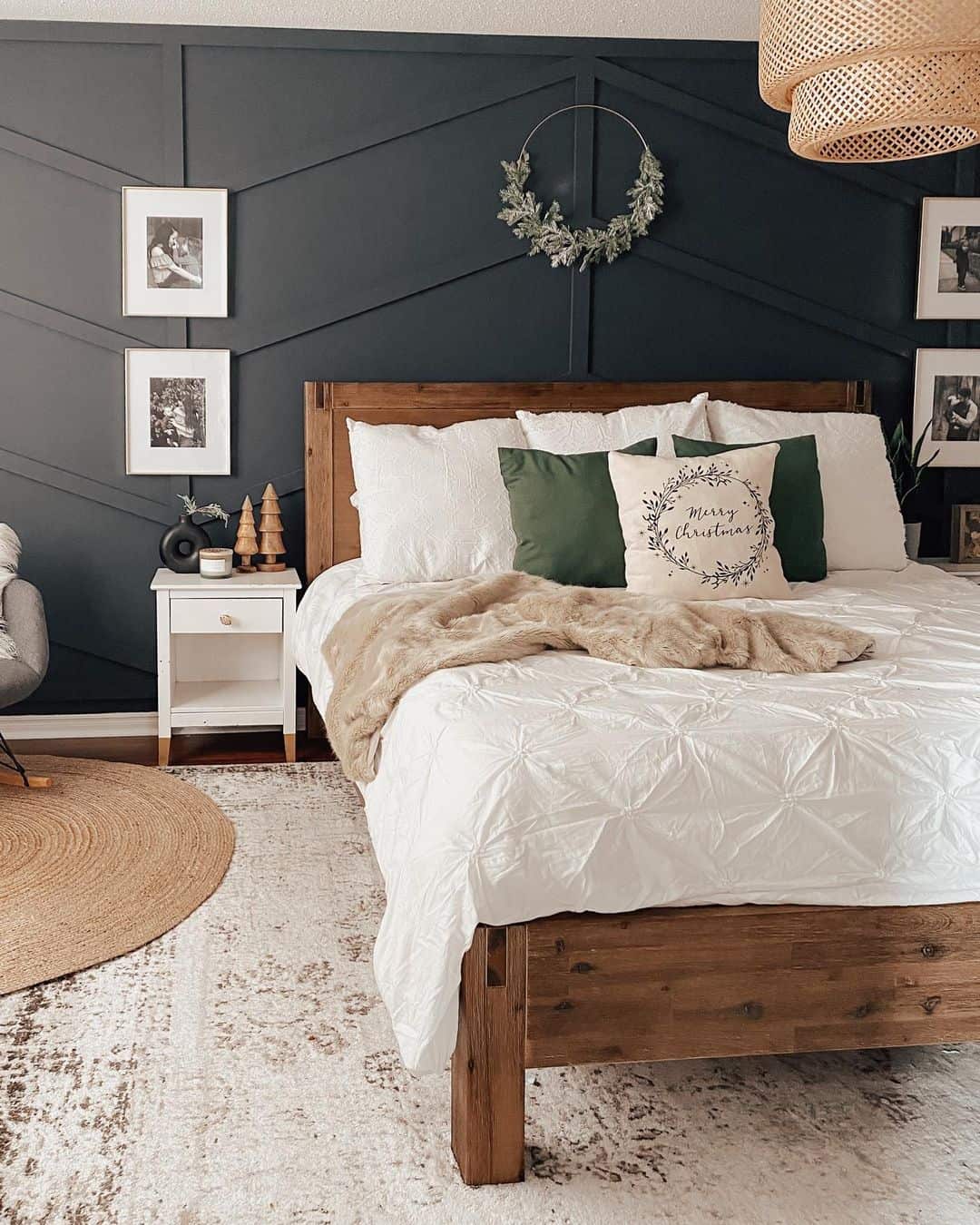 Dramatic Backdrop with Geometric Wall Paneling