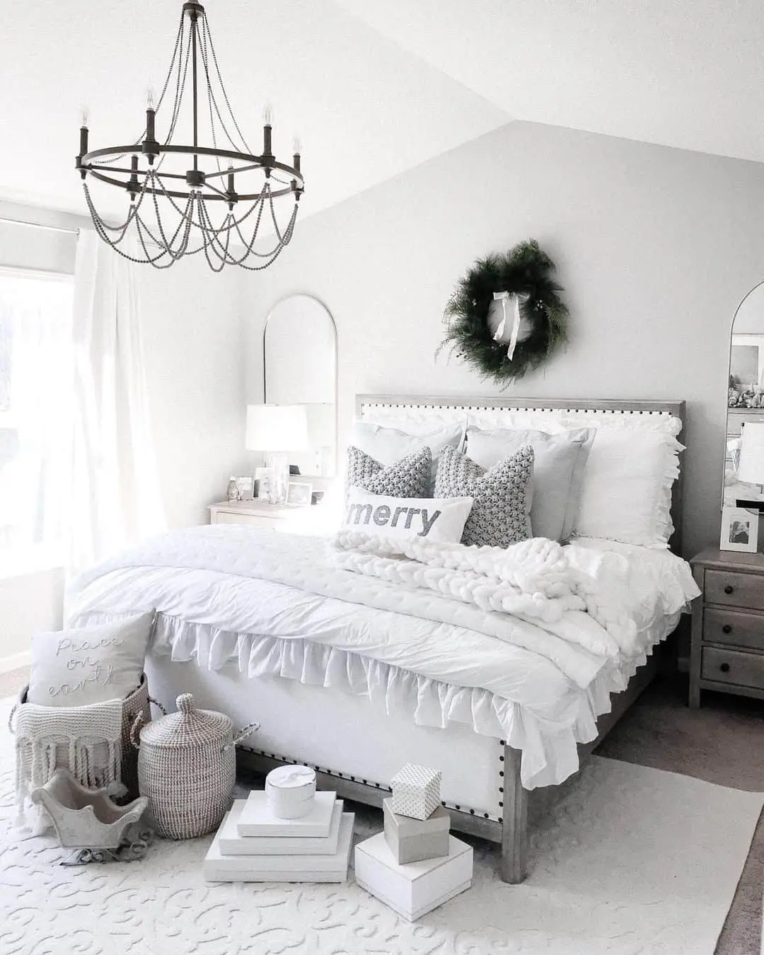 Soft and Dreamy with White Ruffled Bedding