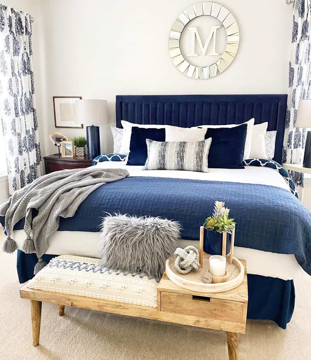 Glam Up Your Headboard with a Mirrored Monogram