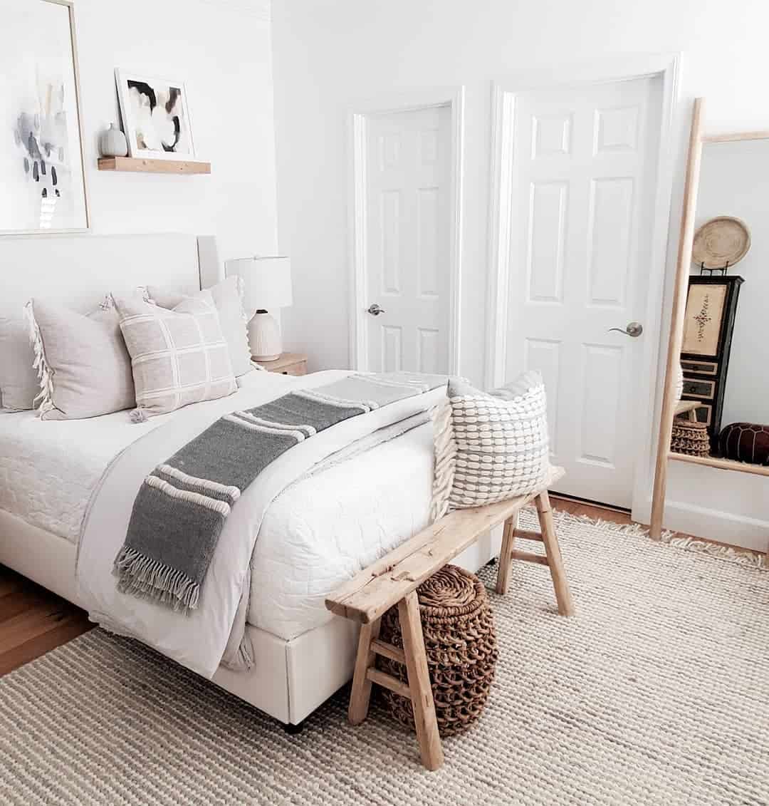 Lean-To Mirror with Natural Wood Frame Adds Functional Decor