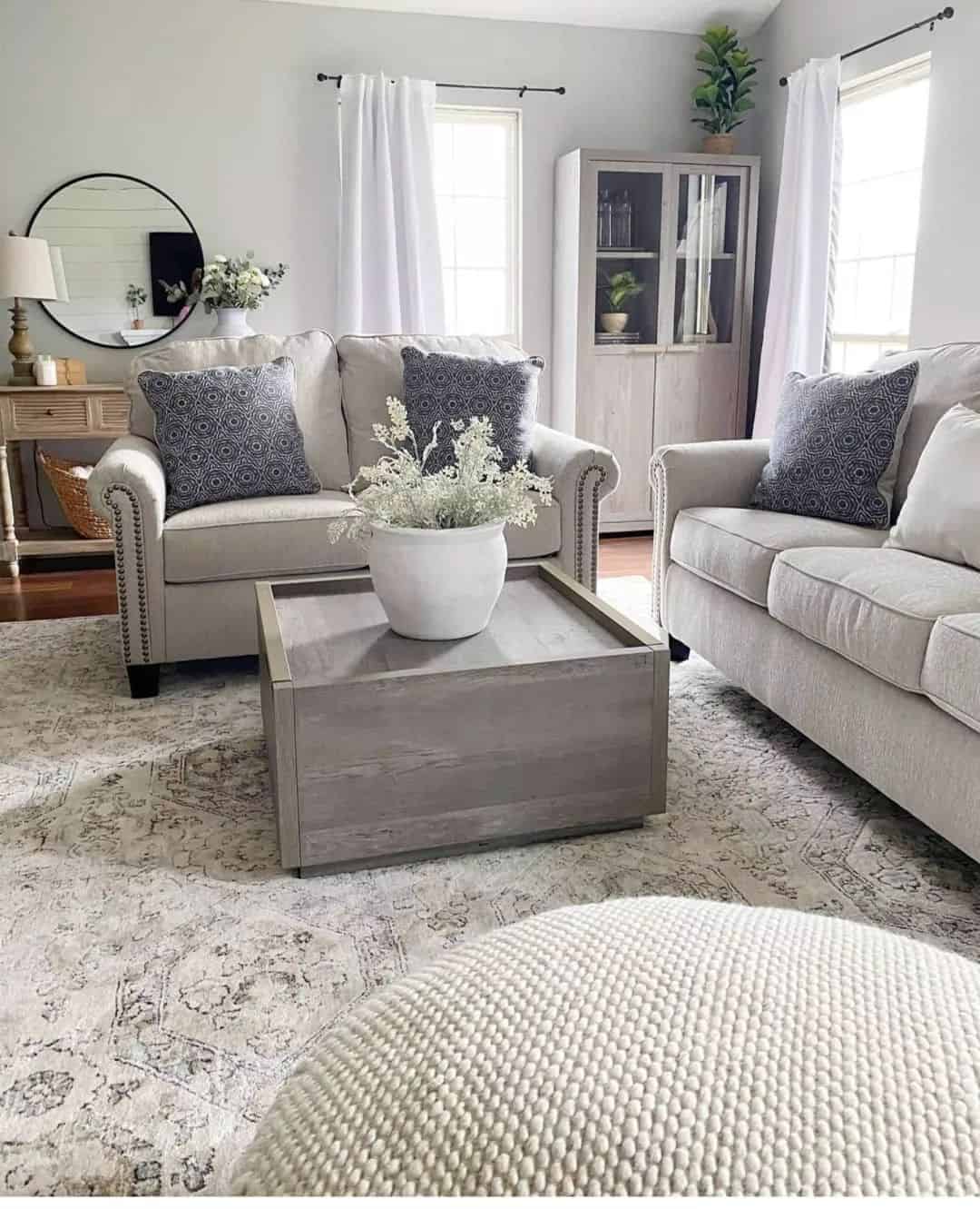 Recessed Top Block Table with Metal Frame
