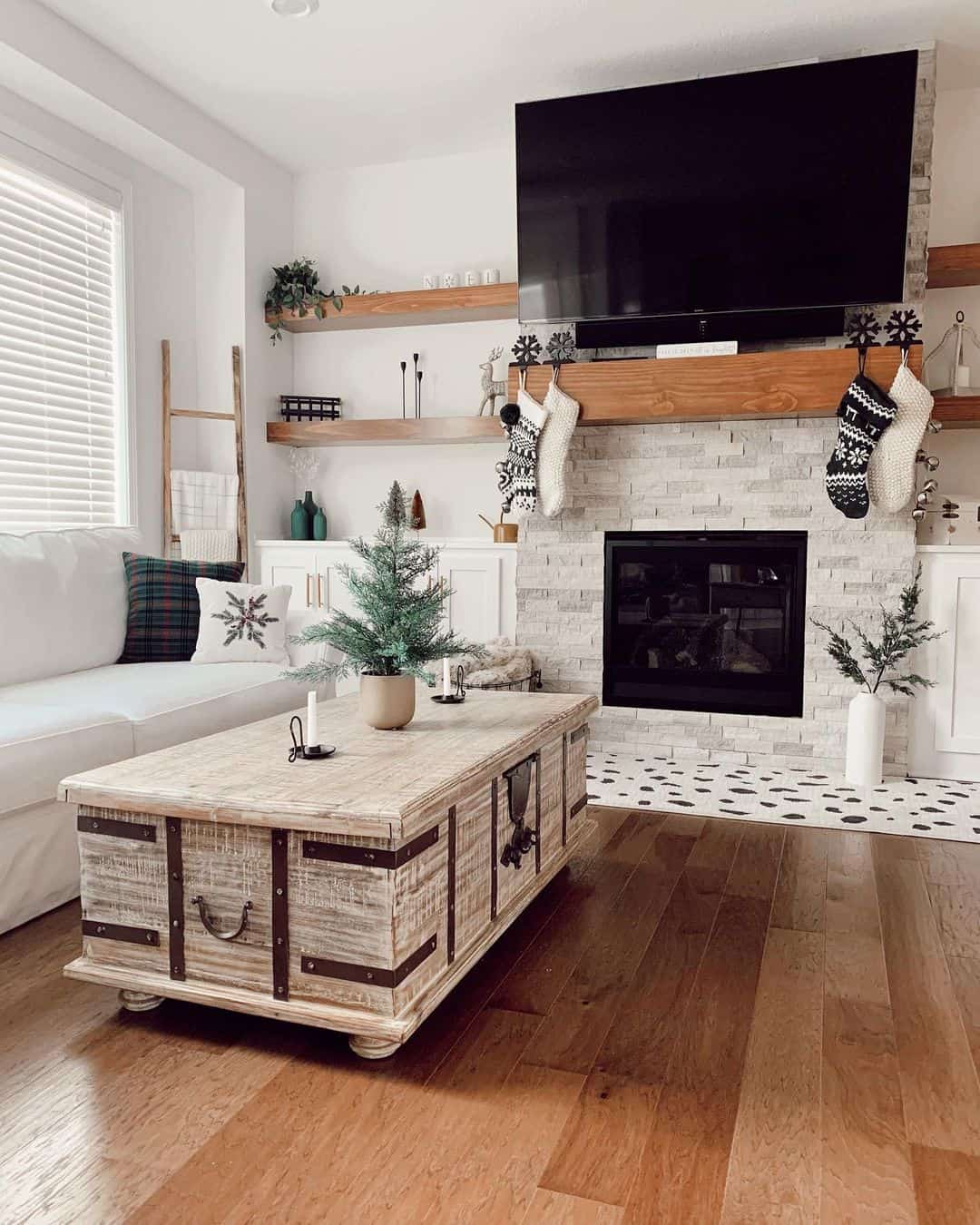 Whitewashed Trunk with Industrial Accents