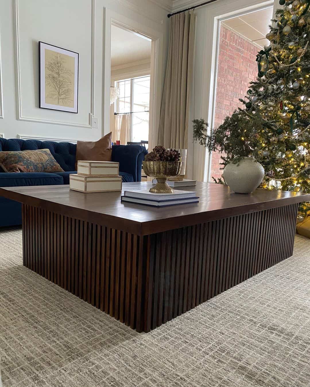 Dark Wood Block with Vertical Slats