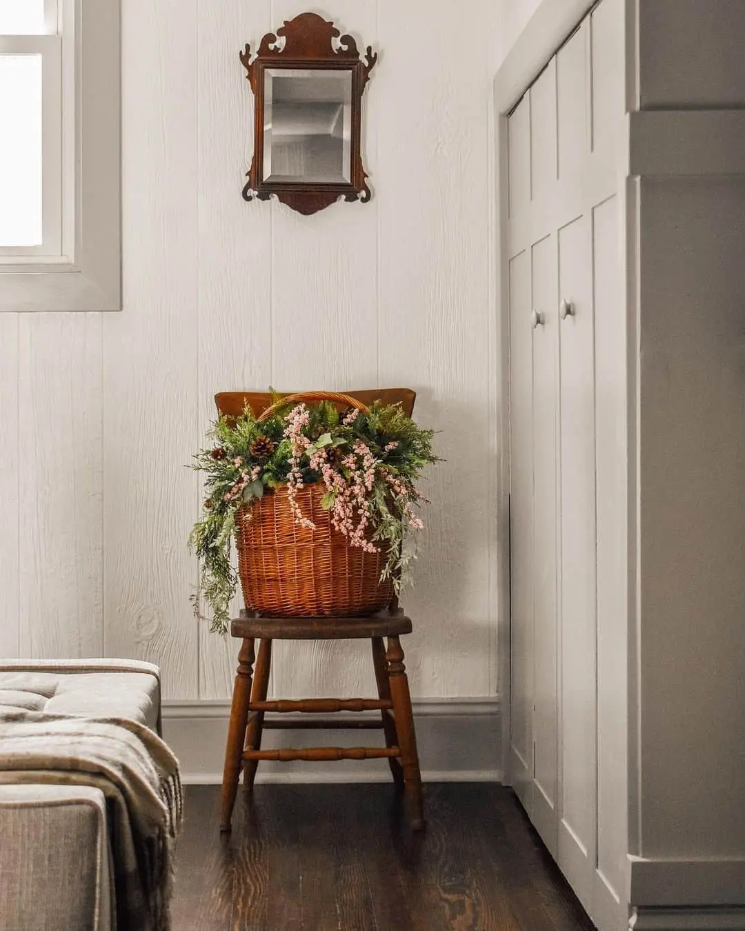 Paneled Doors with Subtle Hooks for Coats