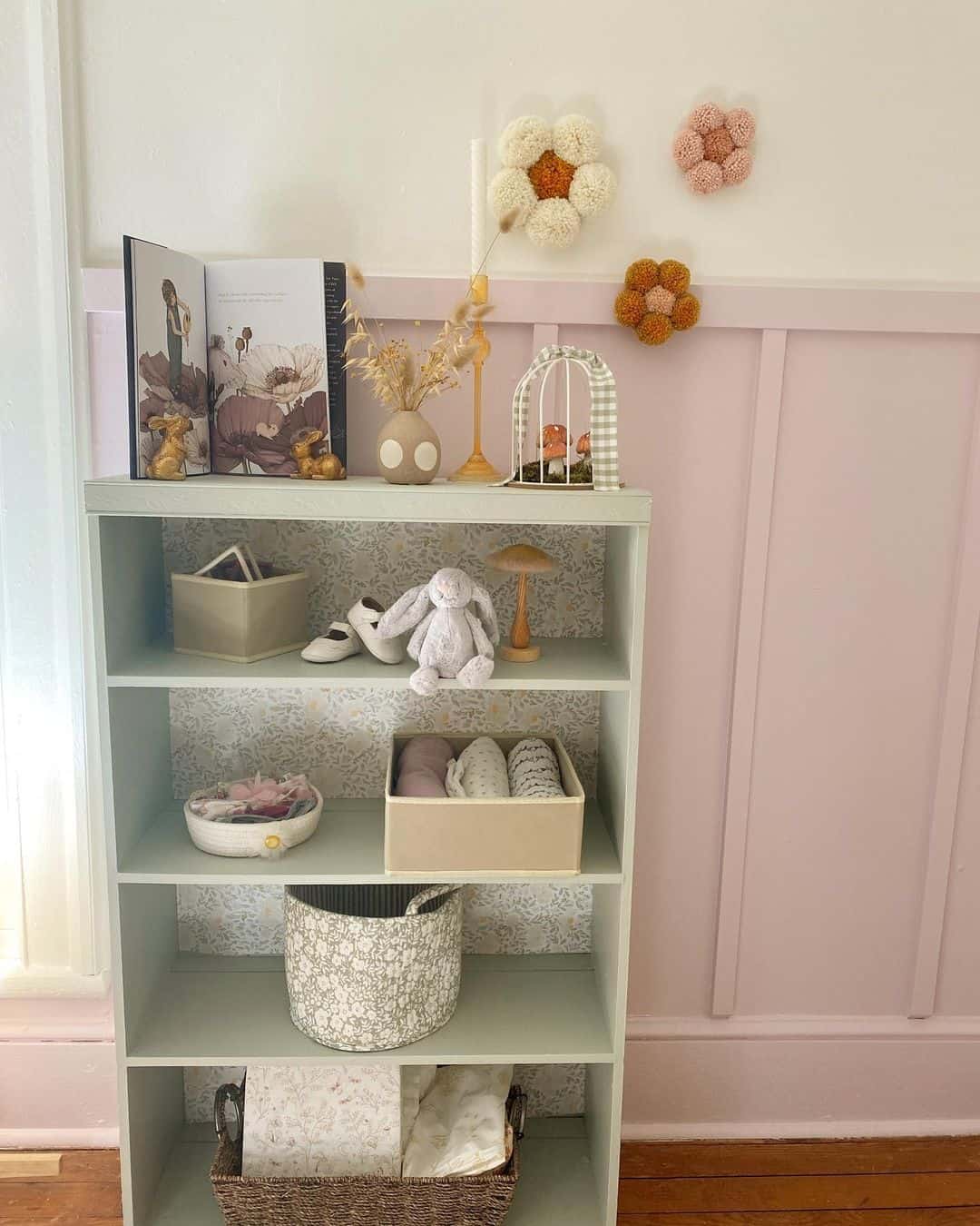 Soft Pink Board and Batten Wainscoting
