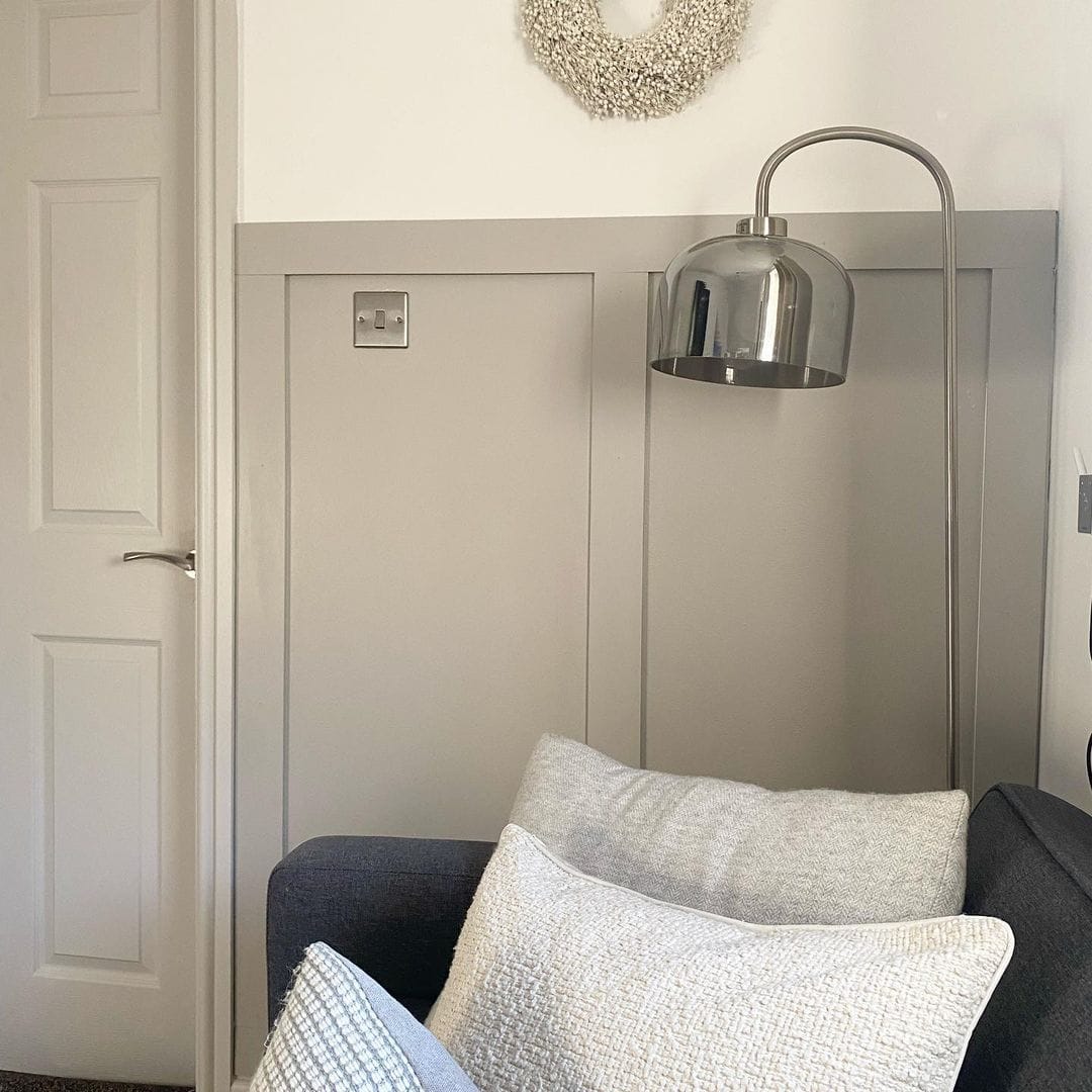 Neutral Wainscoting Adds Subtle Panel Detail
