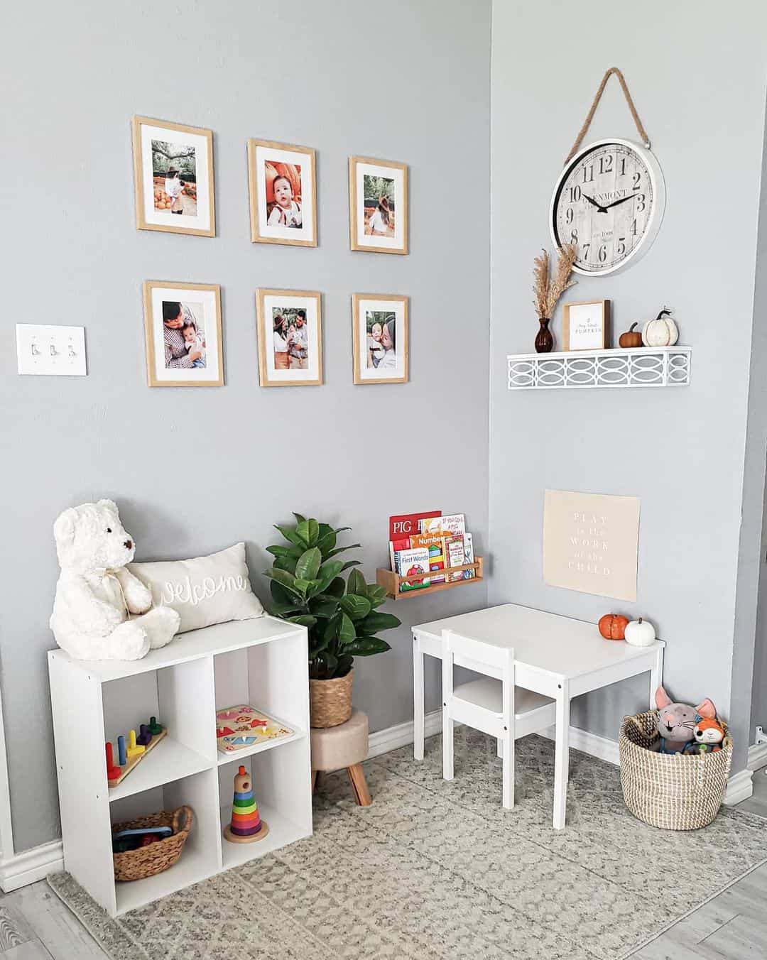 Floating Wood Shelf for Children's Book Display