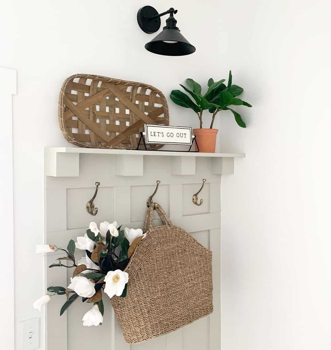Woven Tote and Faux Magnolia Sprigs Add Seasonal Charm