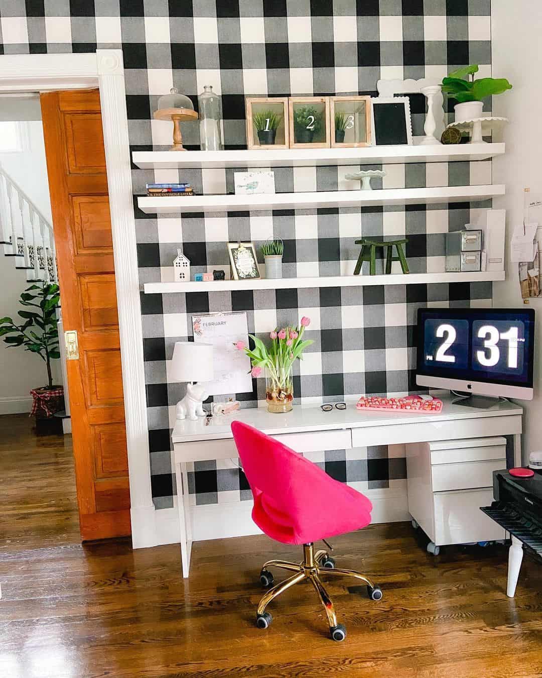 Floating Shelves Display Small Decor Items Above Desk