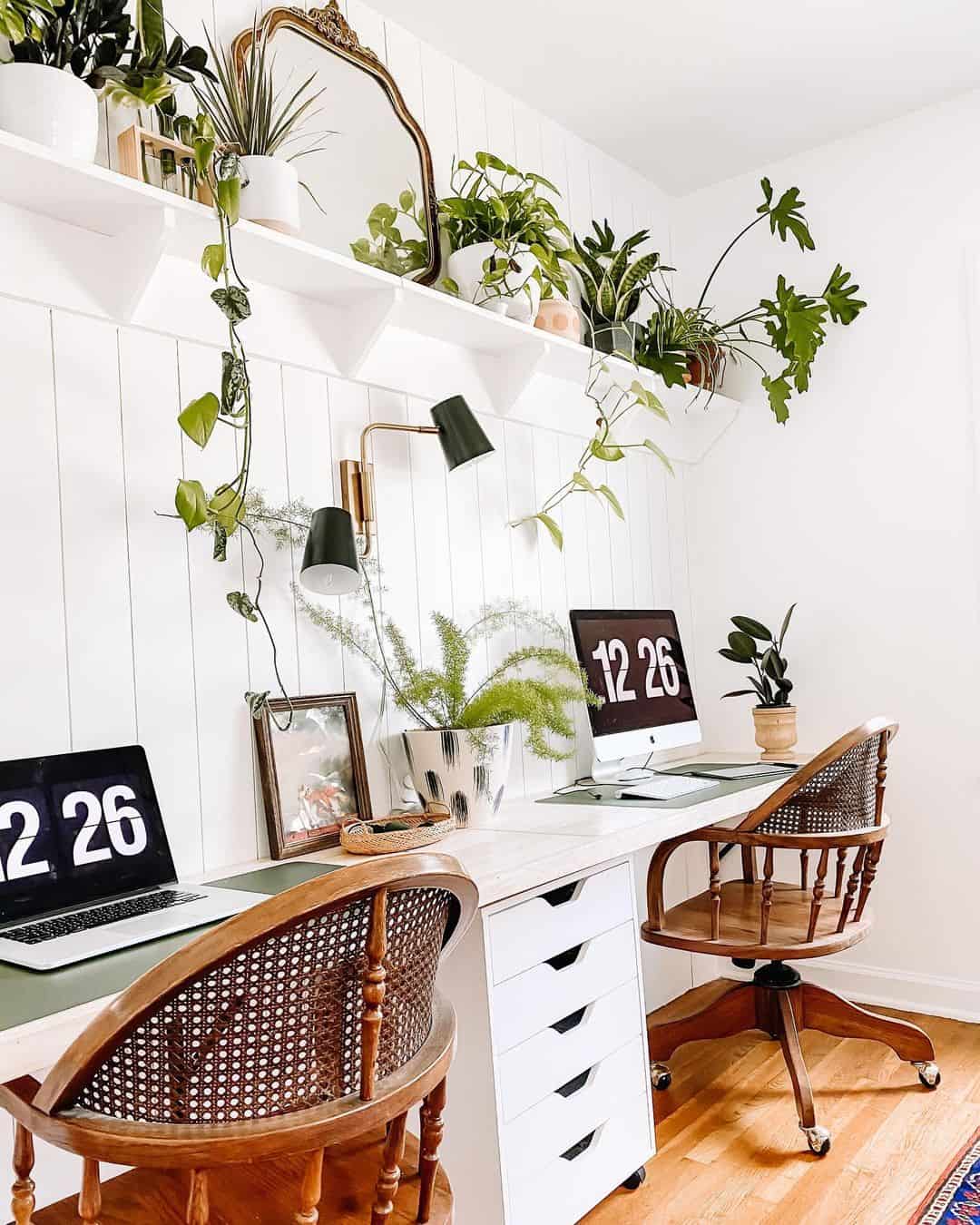 Tiered Shelving Filled With Plants Creates A Green Oasis