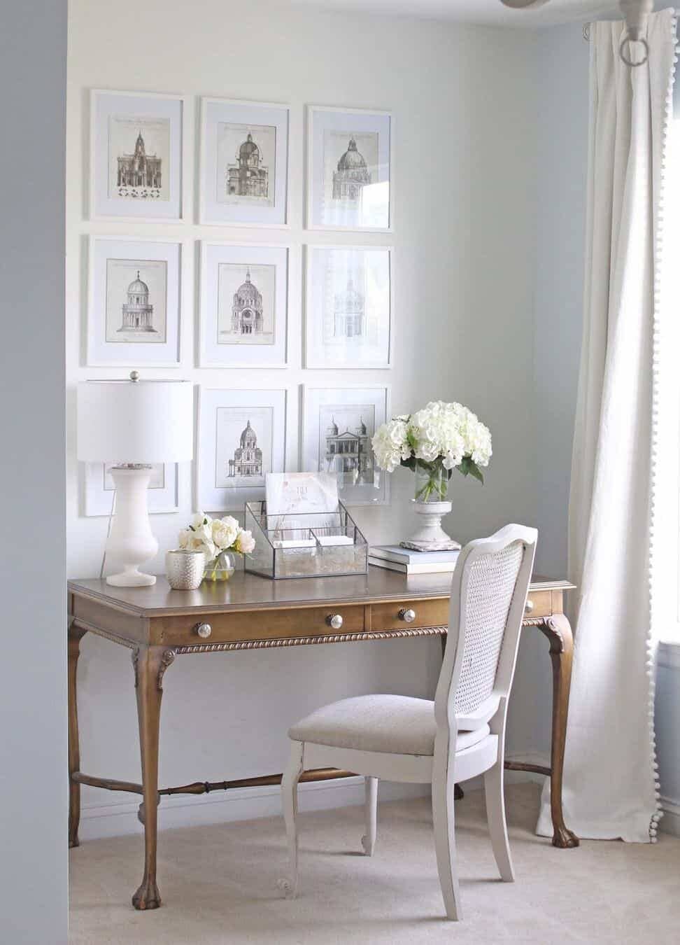 Gallery Wall of Architectural Prints Adds Sophistication