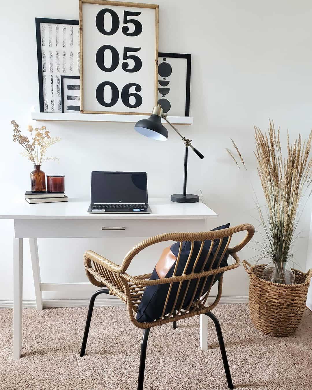 Framed Number Art Adds Graphic Interest Above Your Desk