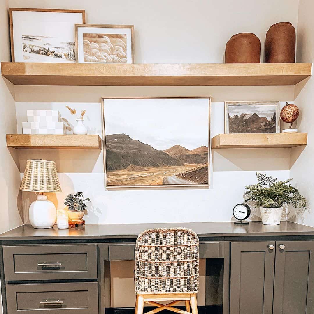 Framed Landscape Art Creates A Dramatic Focal Point