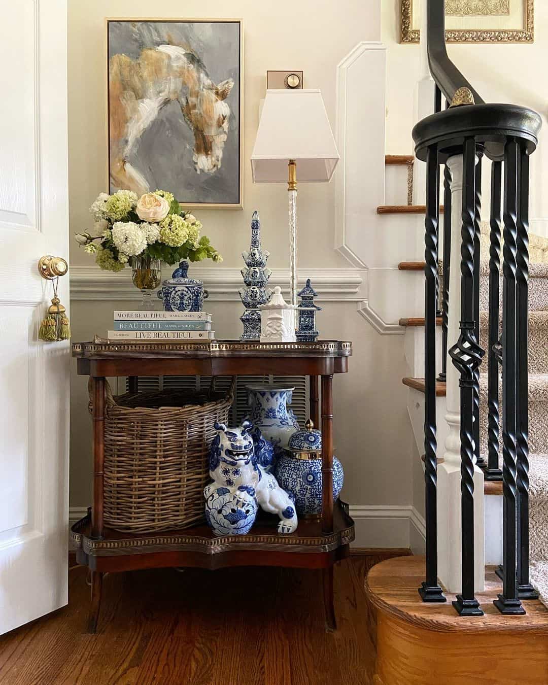 Blue and White Ginger Jars Add Patterned Accents