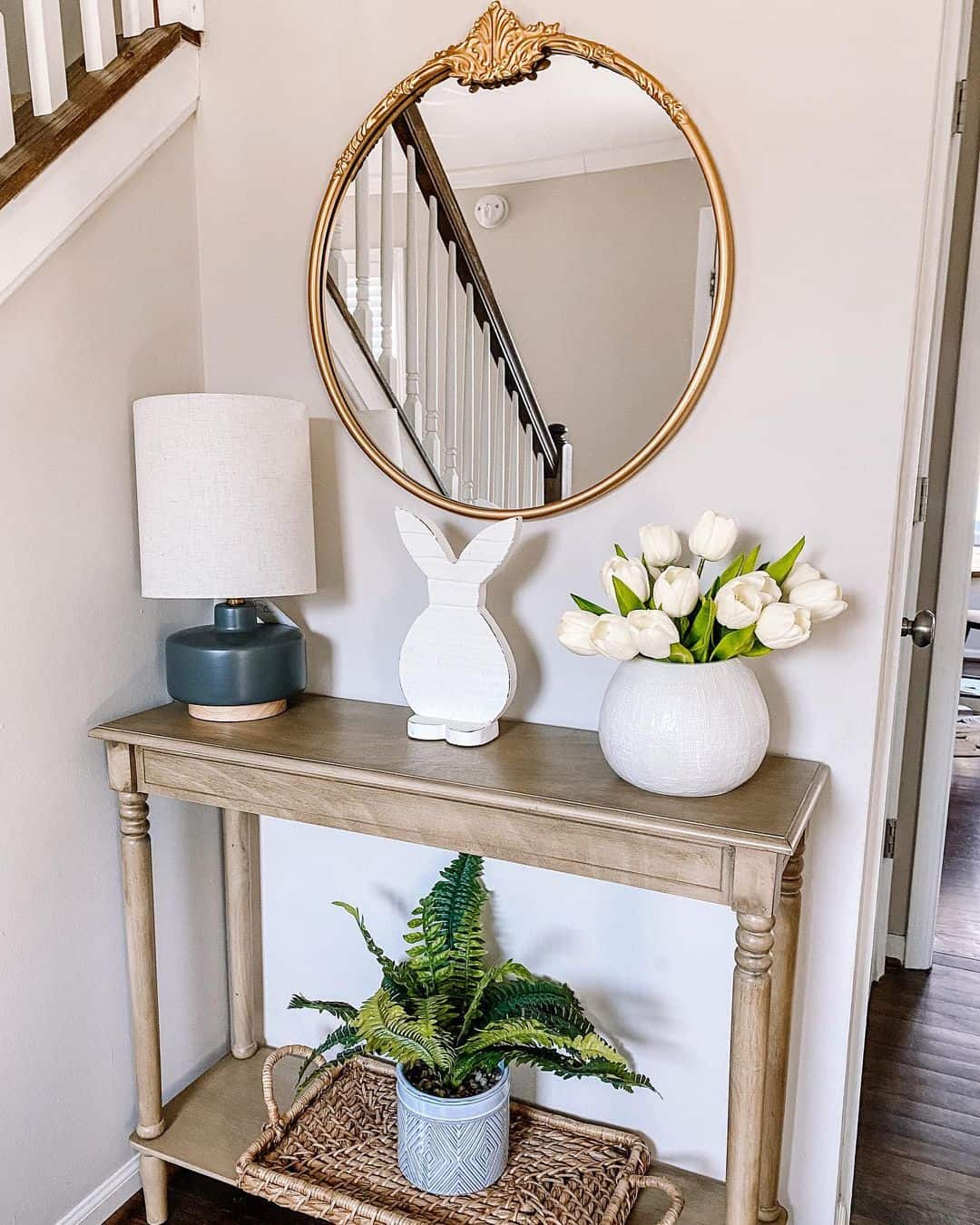 Gold Oval Mirror Adds a Glamorous Focal Point