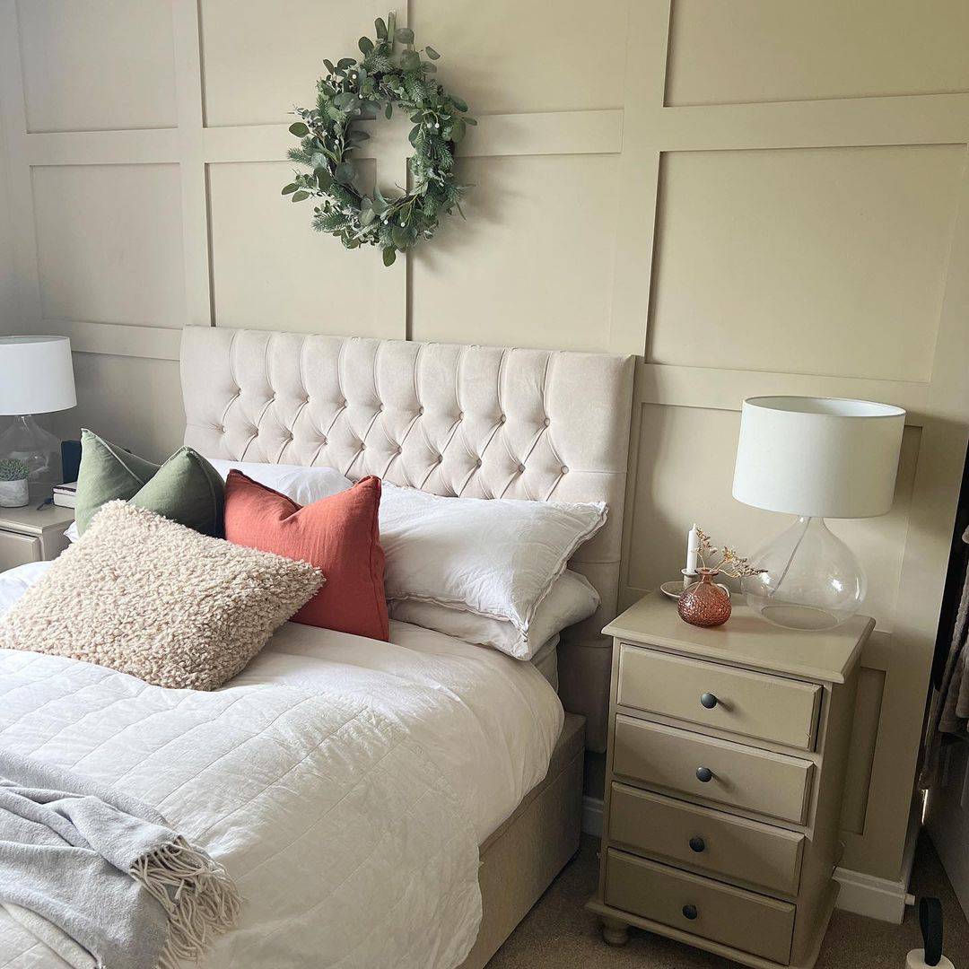 Paneling Creates a Natural Frame for a Cozy Bedroom Vignette
