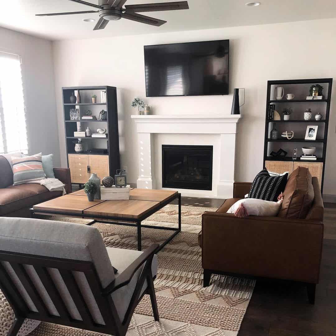 Anchor your seating with a two-tiered coffee table