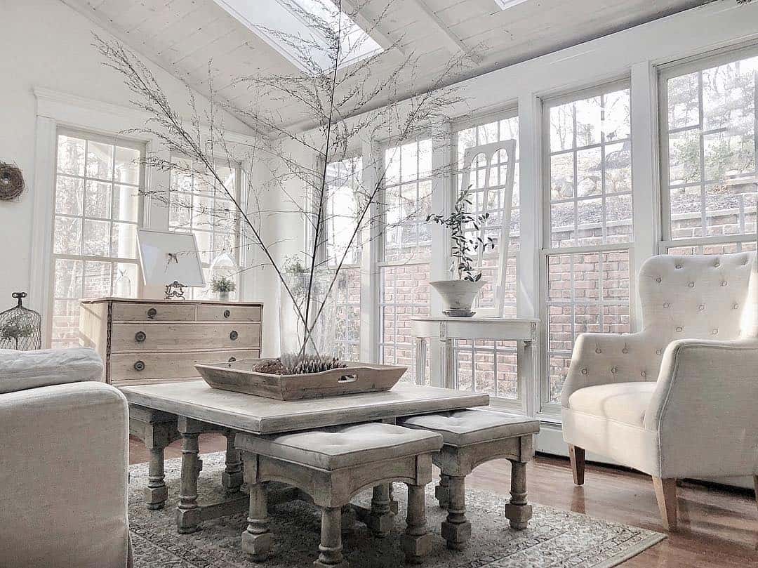 Wooden Tray with Dried Branches Adds Natural Sculpture