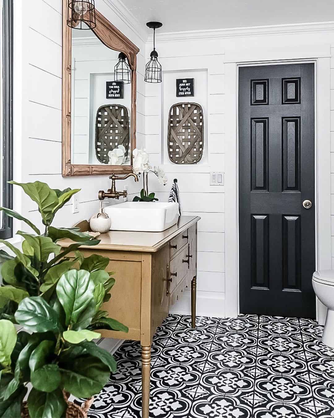 Antique Dresser Base Creates a Unique Farmhouse Vanity