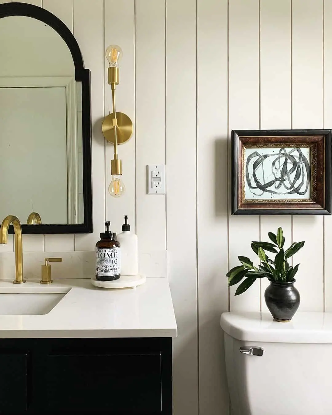Place Abstract Art Above the Toilet for a Moody Accent