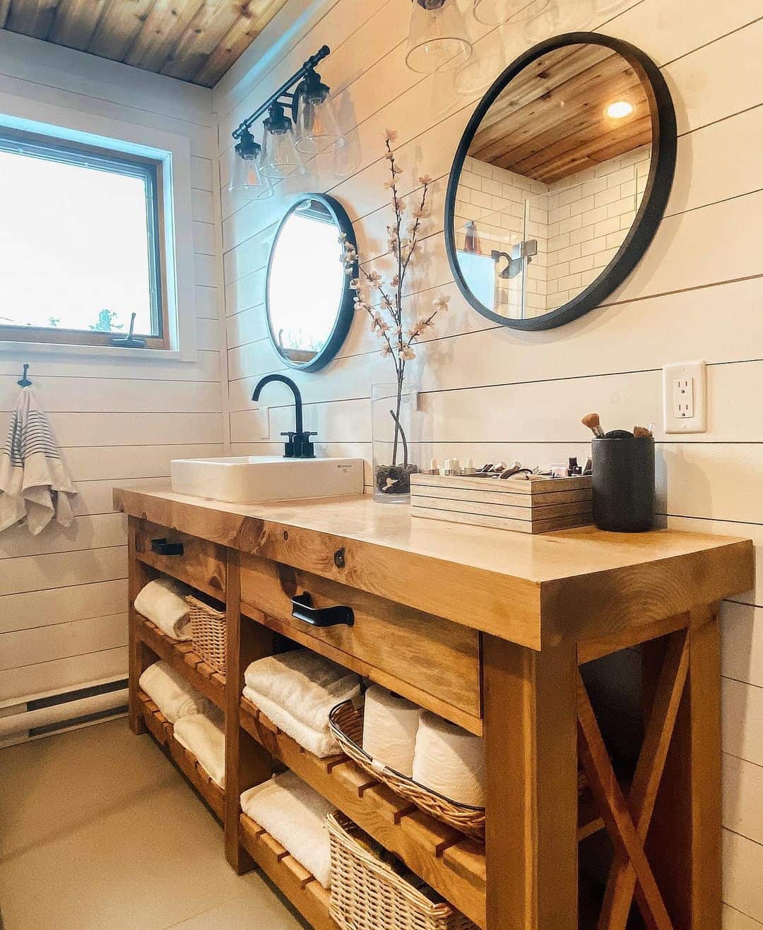 Maximize Storage with Open Shelving Under a Butcher Block Top