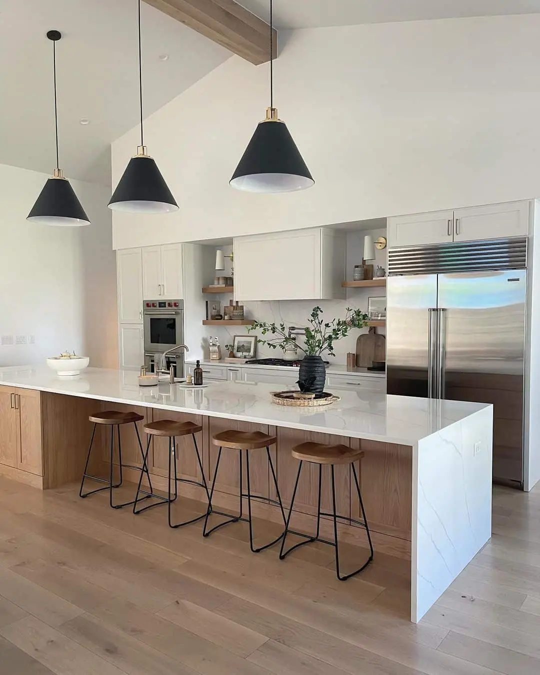 Conical Black Pendant Lights With Gold Accents