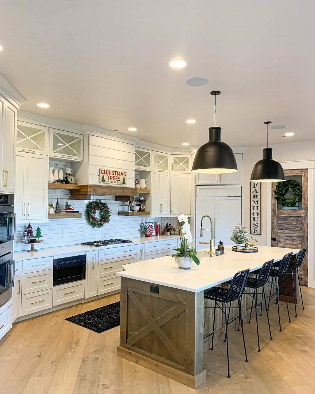 Barn Door Island Base Adds Rustic Charm