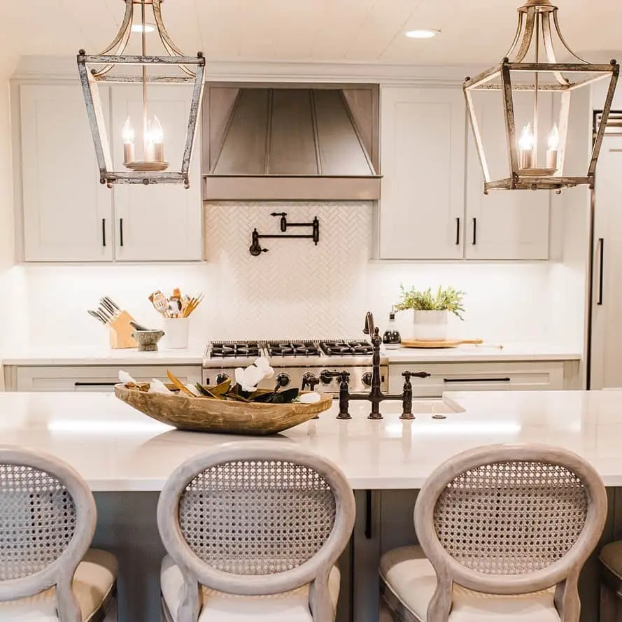 Cane-Back Stools Add French Country Charm to Island Seating