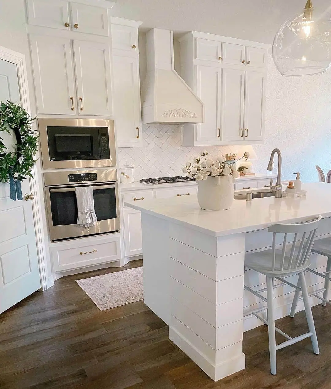 Shiplap Island Base Adds Layered Texture and Farmhouse Feel