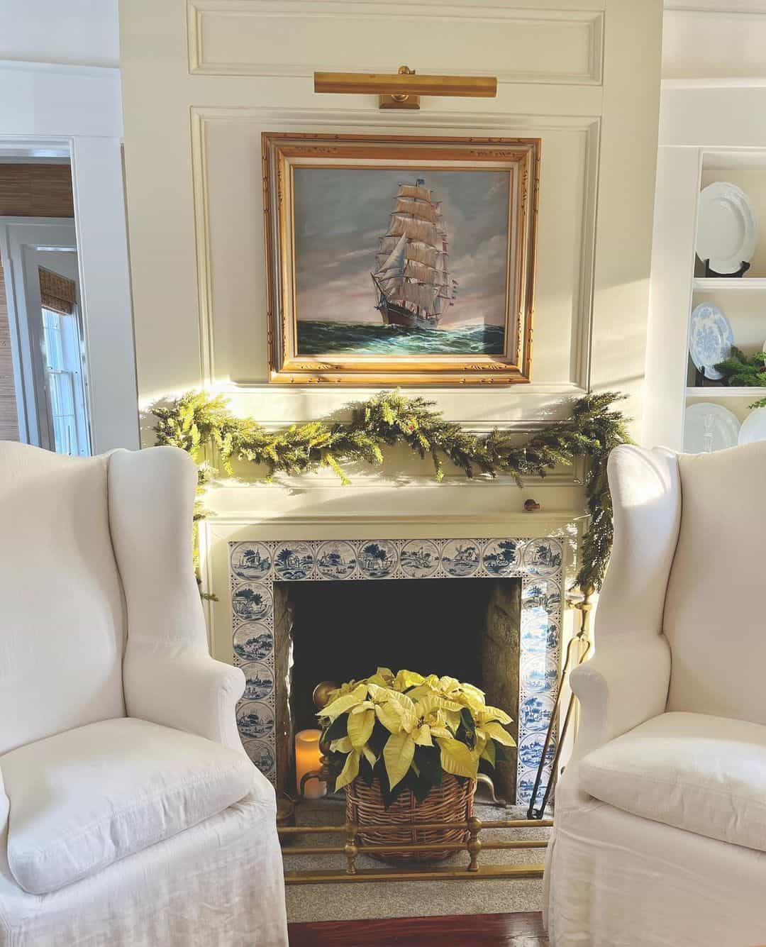 Woven Basket Holds a Yellow Poinsettia for Warmth