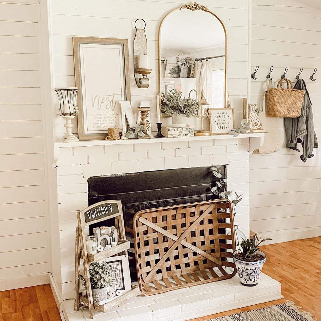 Wooden Tobacco Basket Adds Rustic Texture to the Hearth